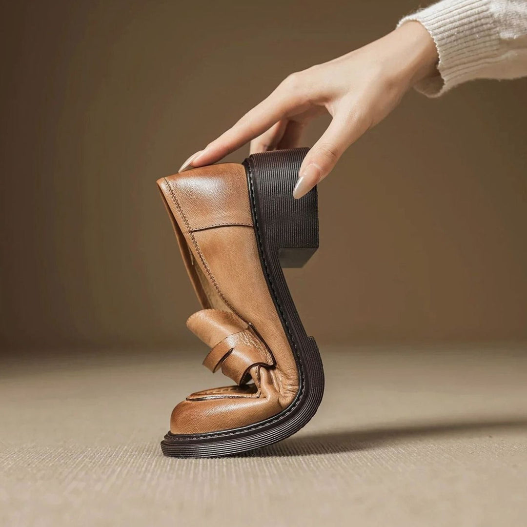Women's Vintage Leather Slip-On Penny Loafers