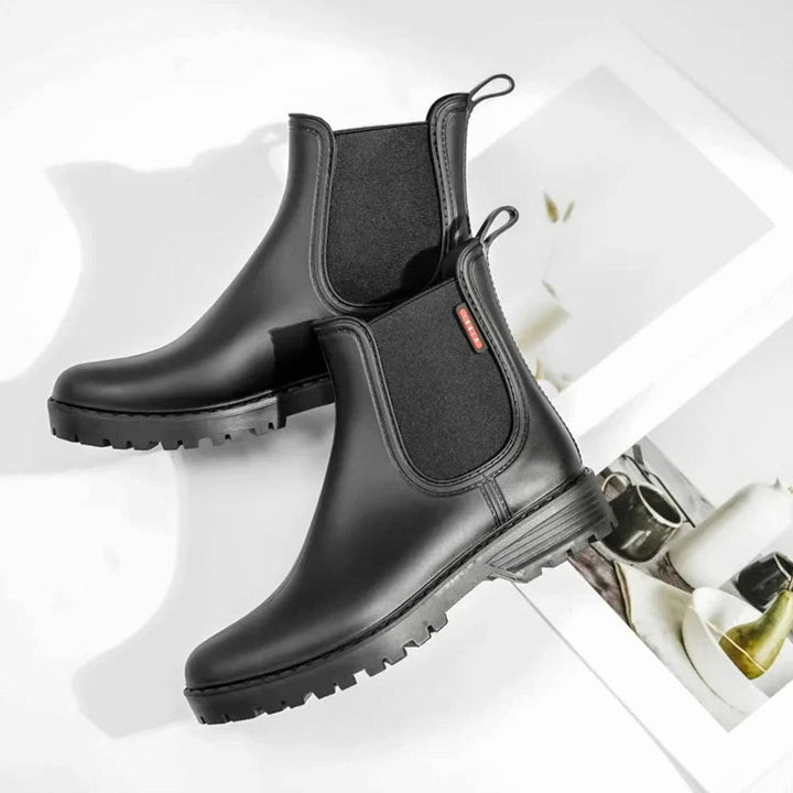 Women's Waterproof Elastic-Panel Chelsea Rain Boots