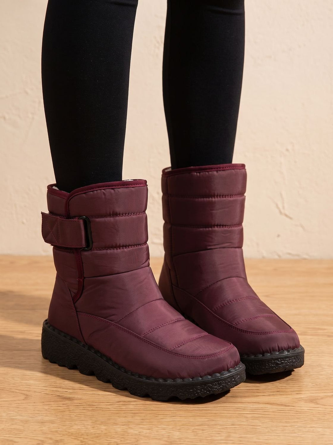 Women's Waterproof Fleece-Lined Mid-Calf Winter Snow Boots