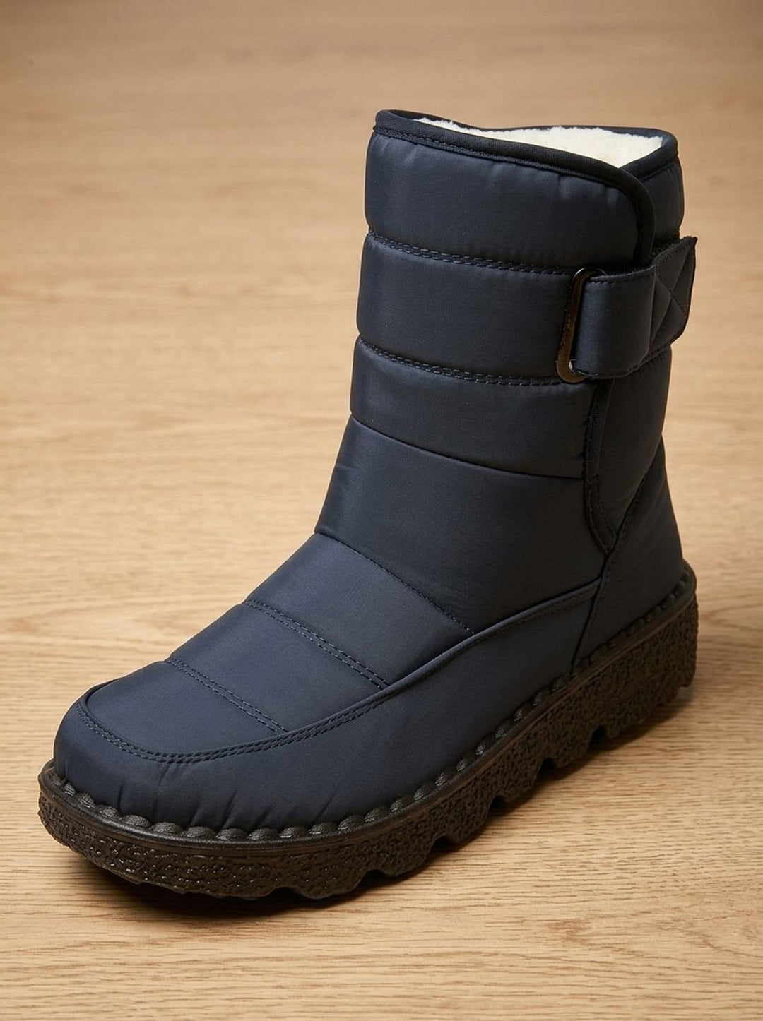 Women's Waterproof Fleece-Lined Mid-Calf Winter Snow Boots - Dark Blue