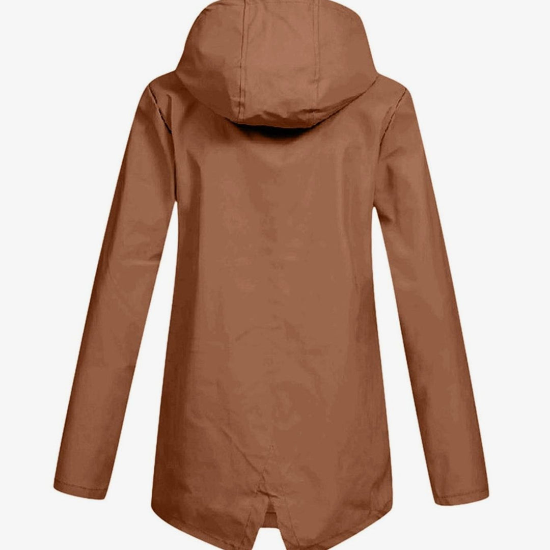 Women's Waterproof Hooded Rain Jacket Zip-Up Breathable Anorak