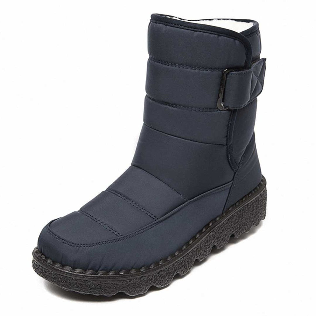 Women's Waterproof Insulated Ankle Snow Boots Knee High Boots - Dark Blue