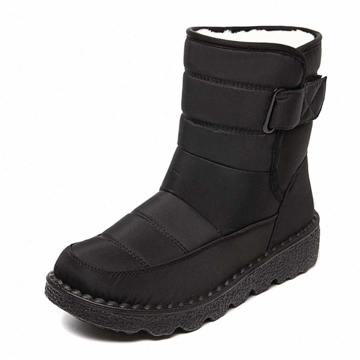 Women's Waterproof Insulated Ankle Snow Boots Knee High Boots - Black