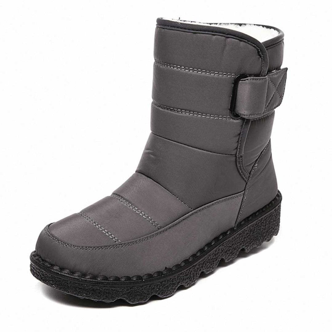 Women's Waterproof Insulated Ankle Snow Boots Knee High Boots - Gray