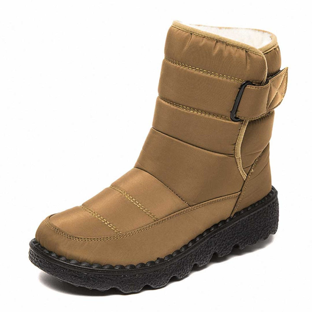 Women's Waterproof Insulated Ankle Snow Boots Knee High Boots - Khaki