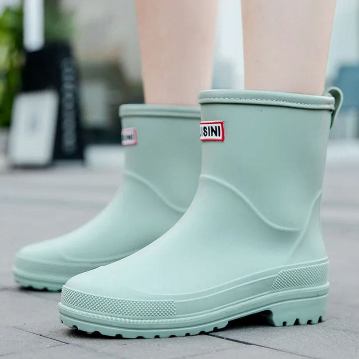 Women's Waterproof Mid-Calf Slip-On Rain Boots