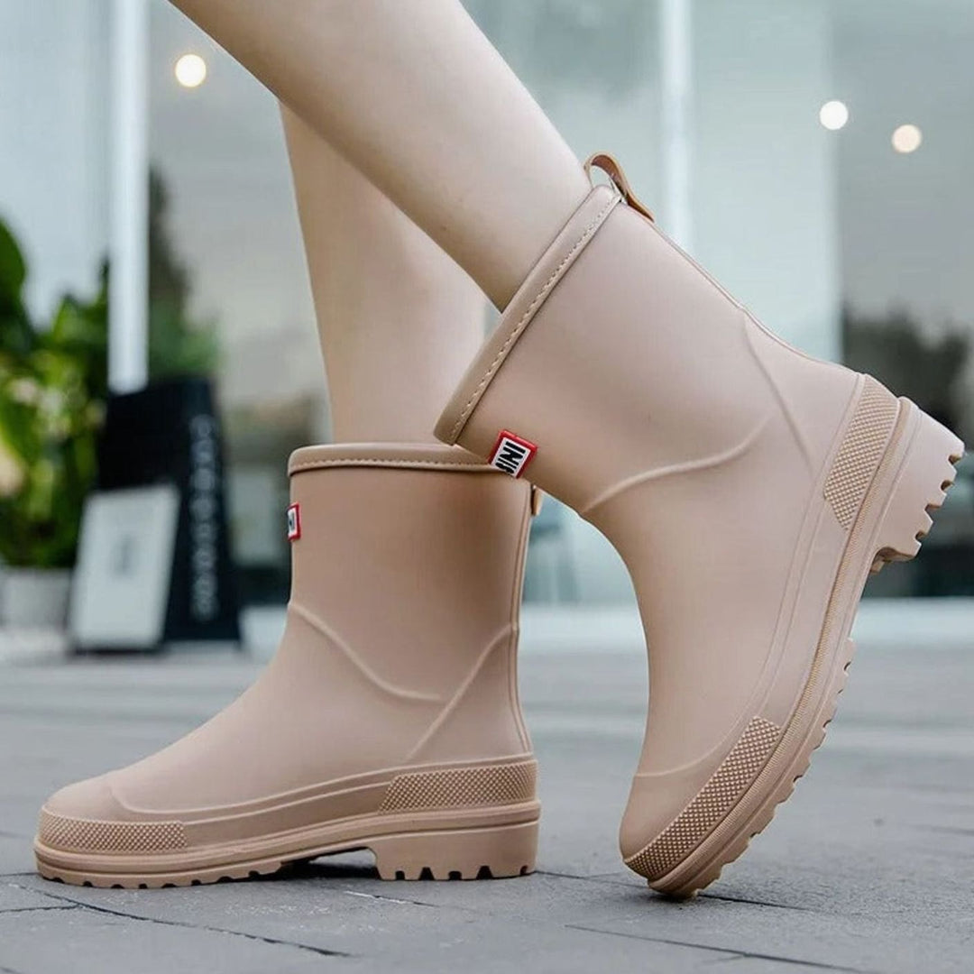 Women's Waterproof Mid-Calf Slip-On Rain Boots
