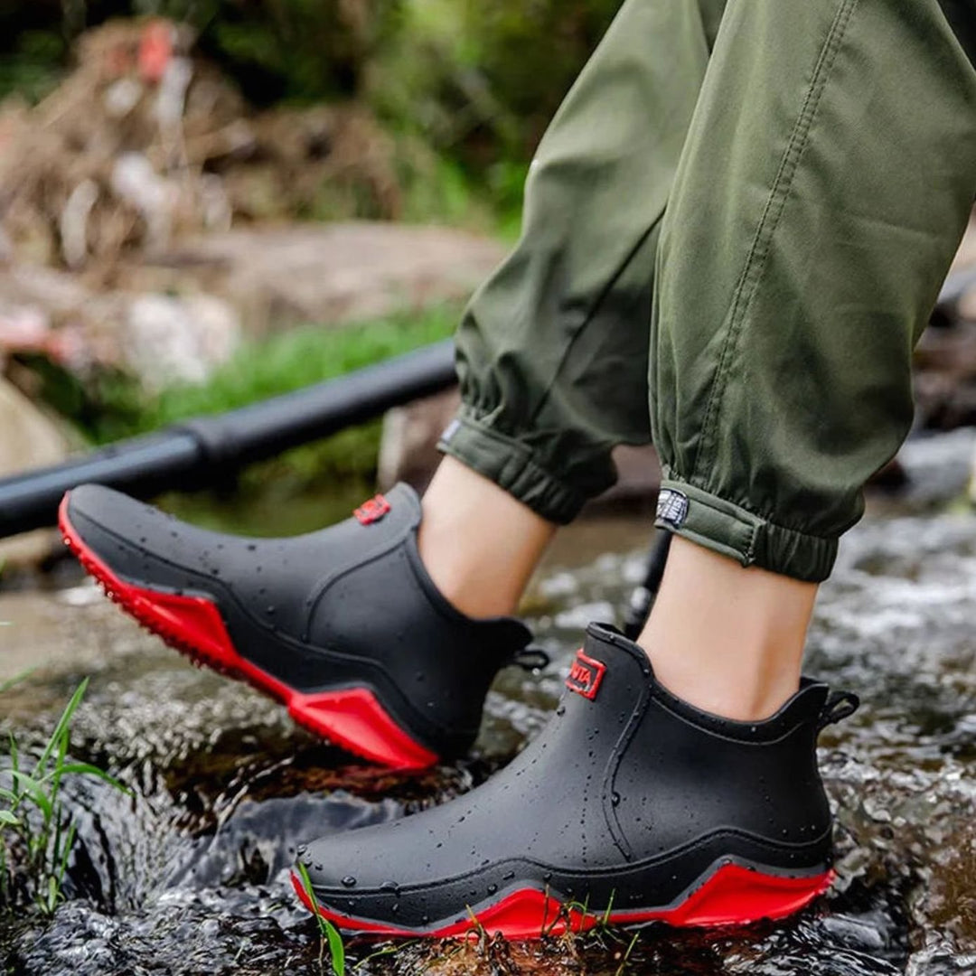 Women's Waterproof Slip-On Rain Boots Rubber Ankle Chelsea