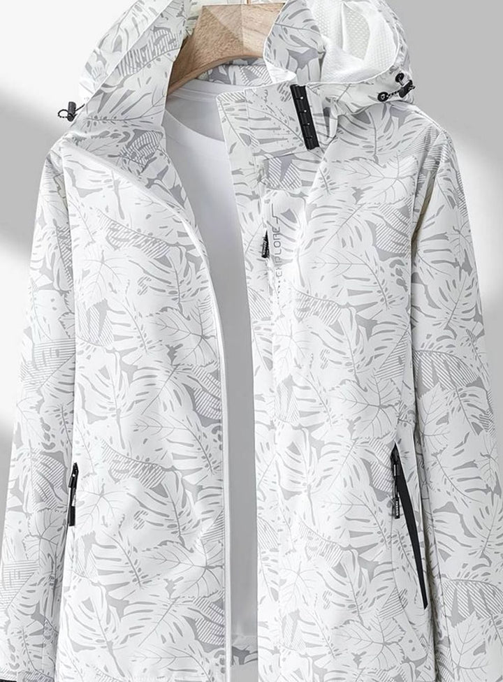 Women's Waterproof Windproof Lightweight Hooded Jacket - White
