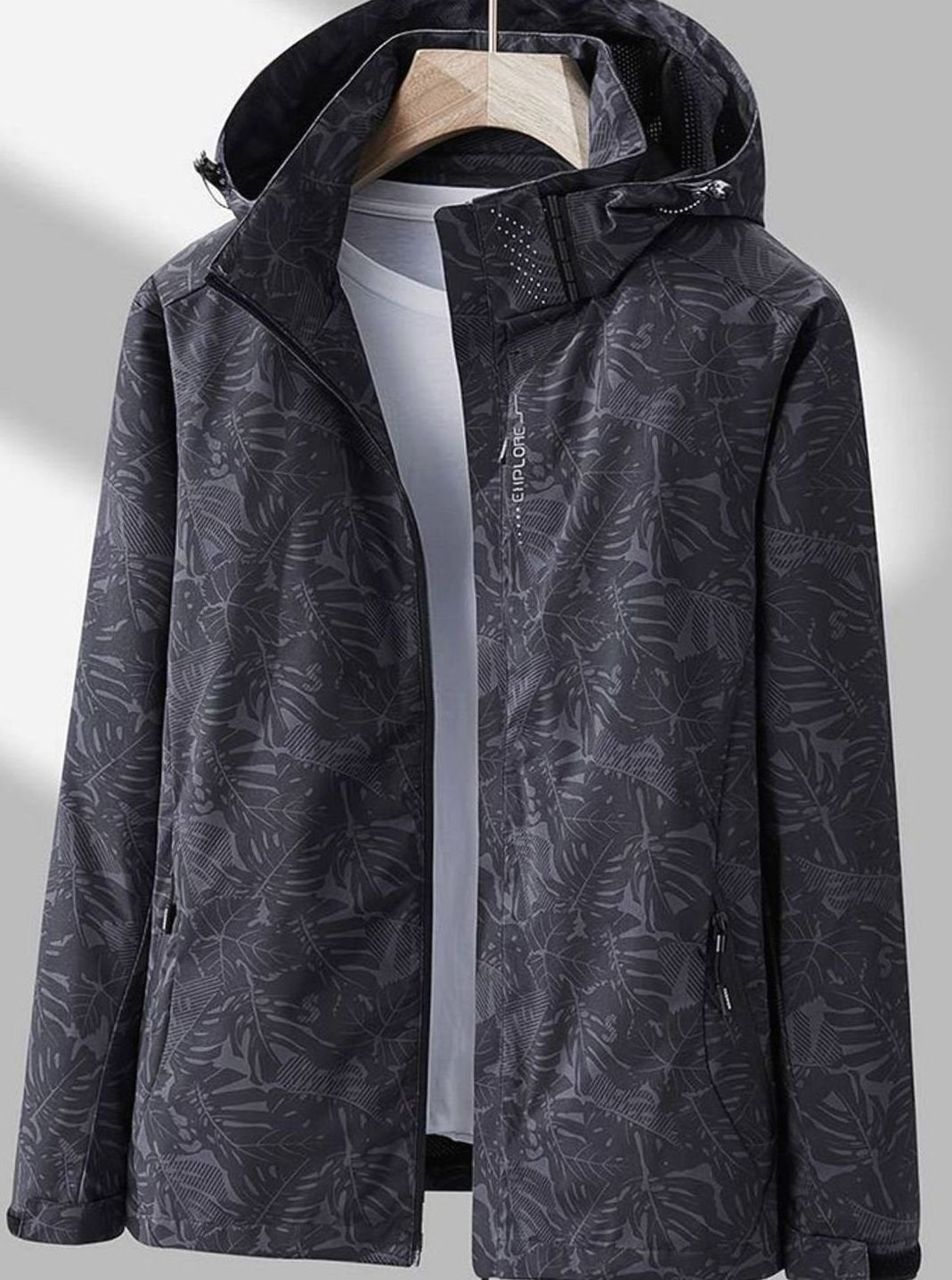 Women's Waterproof Windproof Lightweight Hooded Jacket - Black