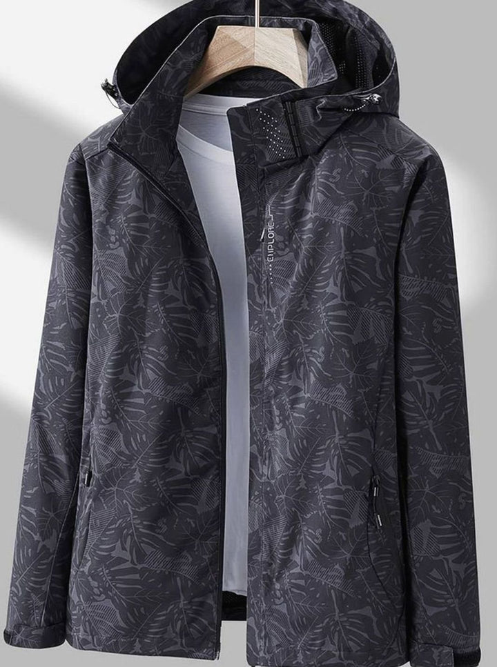 Women's Waterproof Windproof Lightweight Hooded Jacket - Black
