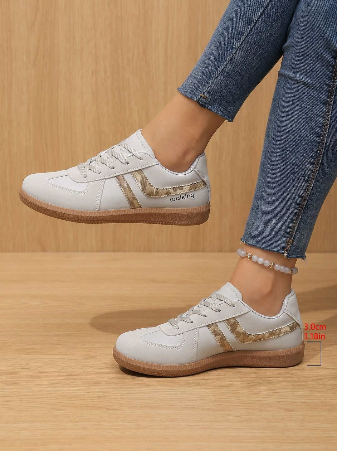 Women's Wide Toe Box Orthopedic Lace-Up Sneakers - Gray