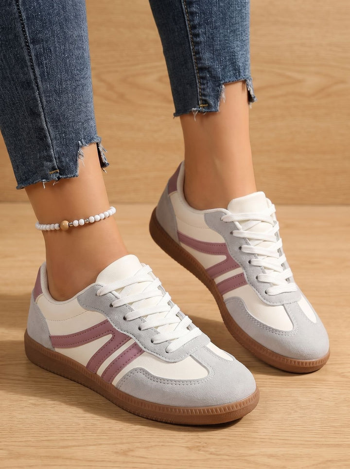 Women's Wide Toe Box Orthopedic Lace-Up Sneakers - Pink