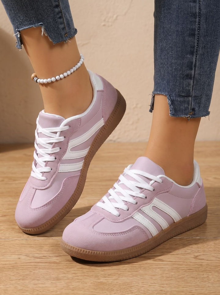 Women's Wide Toe Box Orthopedic Lace-Up Sneakers - Purple