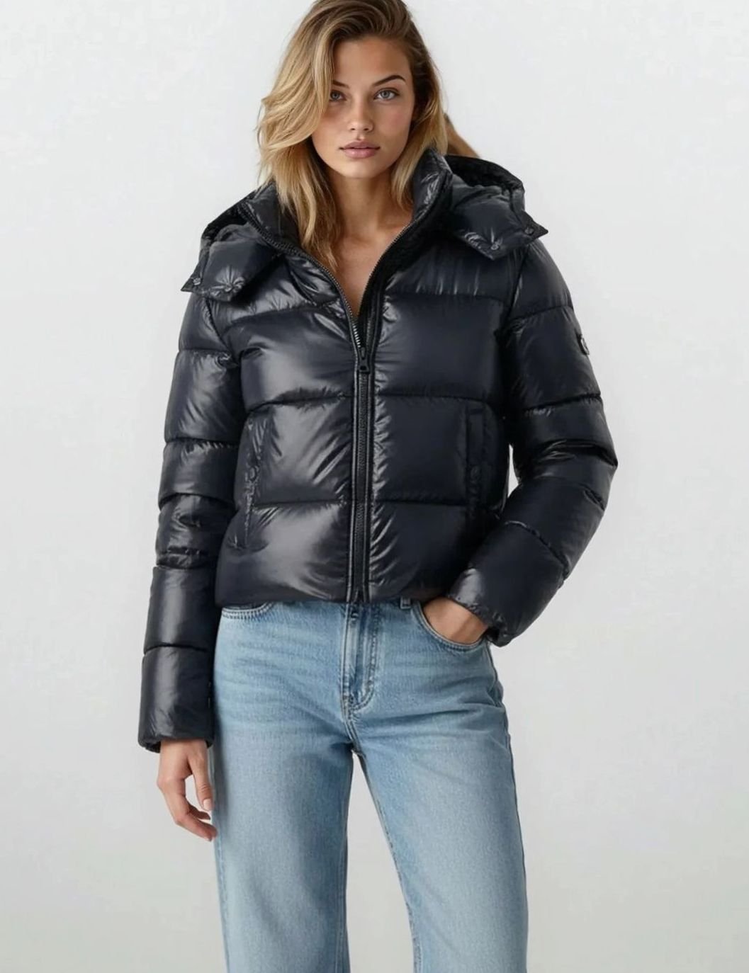 Women's Winter Coat Hooded Windproof Cropped Puffer Jacket